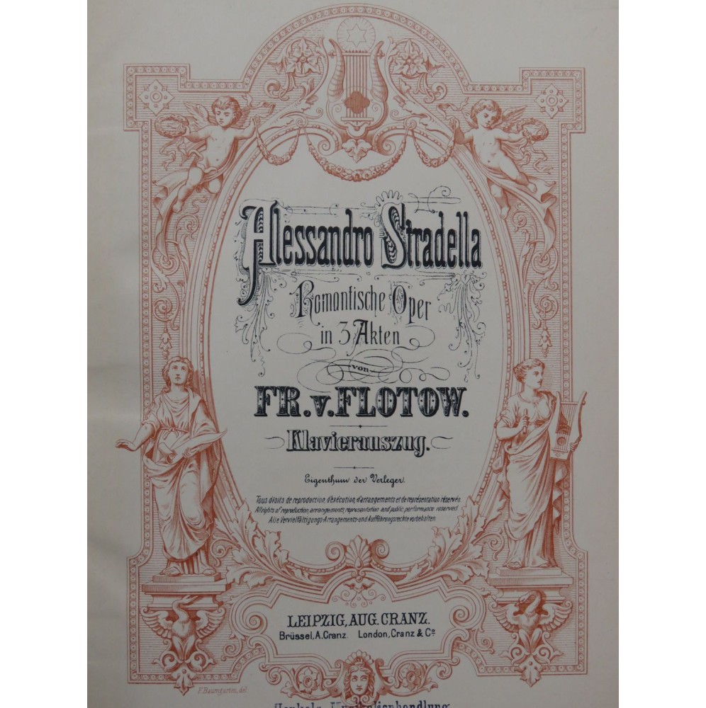 DE FLOTOW F. Alessandro Stradella Opéra Piano Chant ca1880