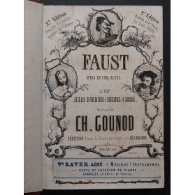 GOUNOD Charles Faust Opéra Chant Piano ca1860