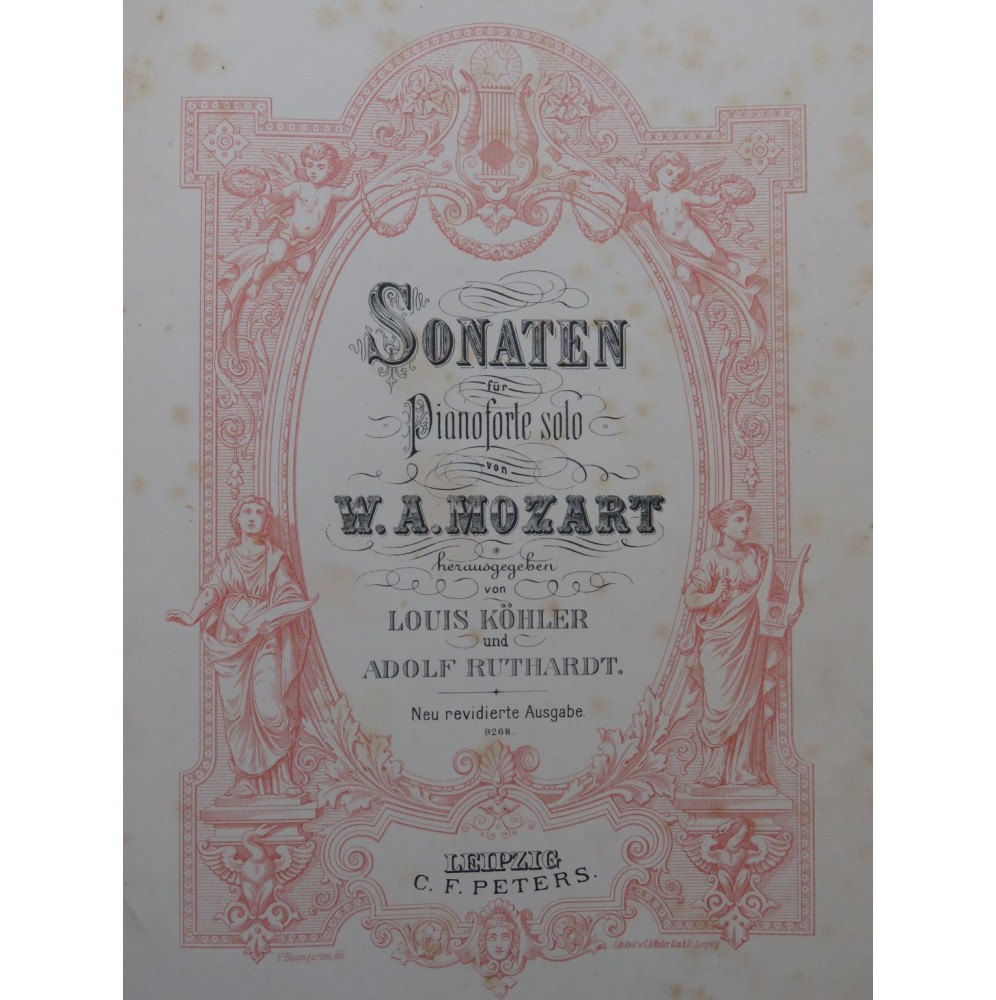 MOZART W. A. Sonaten Sonates Piano XIXe