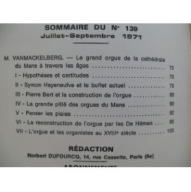 L'Orgue Revue Trimestrielle 1971 No 139