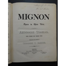 THOMAS Ambroise Mignon Opéra Italian English Chant Piano 1880