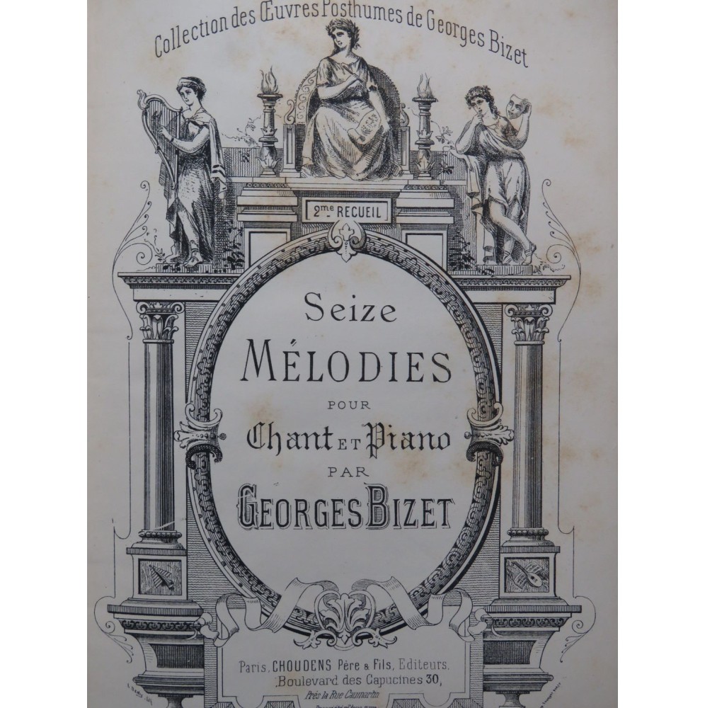 BIZET Georges Seize Mélodies Piano Chant ca1885