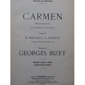 BIZET Georges Carmen Opéra Piano Chant XIXe