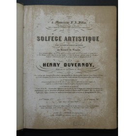 DUVERNOY Henry Solfège Artistique et Leçons de Solfège ca1860