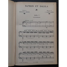 SAINT-SAËNS Camille Samson et Dalila Opéra Chant Piano ca1899
