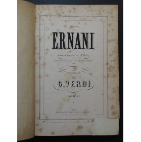 VERDI Giuseppe Ernani Opéra Chant Piano ca1860