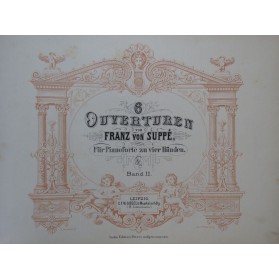 SUPPÉ 6 Ouverturen Opera Piano 4 mains XIXe