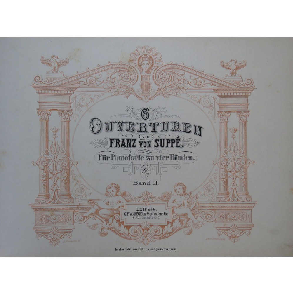 SUPPÉ 6 Ouverturen Opera Piano 4 mains XIXe
