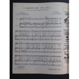 PARÈS Ph. et VAN PARYS G. L'amour est un jeu Chant Piano 1927