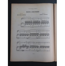DUPONT Henri Matin d'Octobre Chant Piano