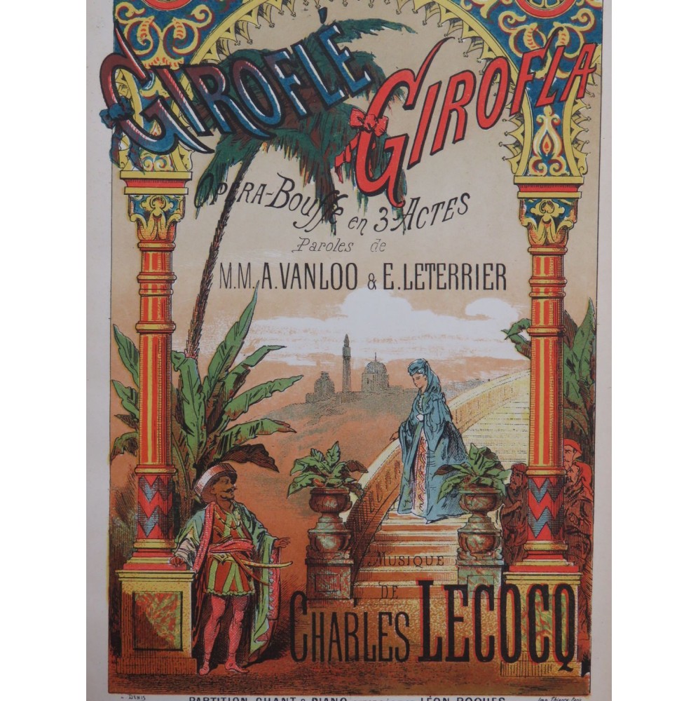 LECOCQ Charles Giroflé Girofla Opéra Chant Piano ca1880