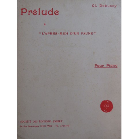 DEBUSSY Claude Prélude à l'après-midi d'un faune Piano