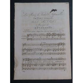MEYERBEER G. Ranz de Vaches de Appenzell Chant Piano ca1830