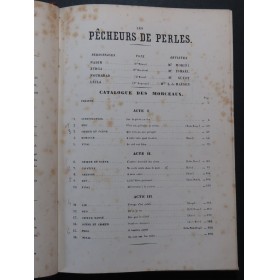 BIZET Georges Les Pêcheurs de Perles Opéra Piano Chant ca1880