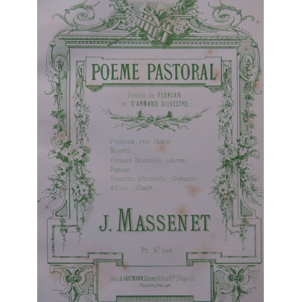 MASSENET Jules MENDELSSOHN Pièces Chant Piano ca1875