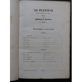 MONPOU Hippolyte Le Planteur Opera Chant Piano 1839