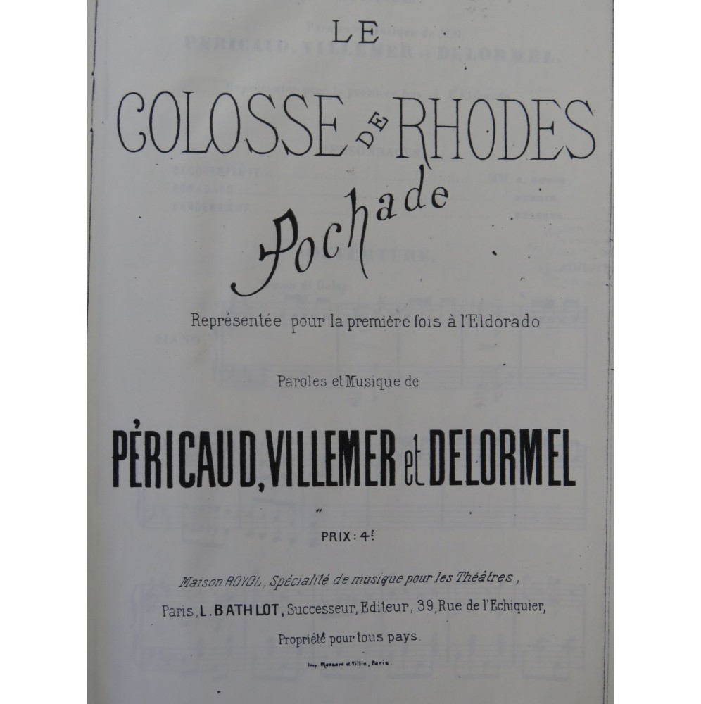 PÉRICAUD VILLEMER DELORMEL Le Colosse de Rhodes Chant Piano