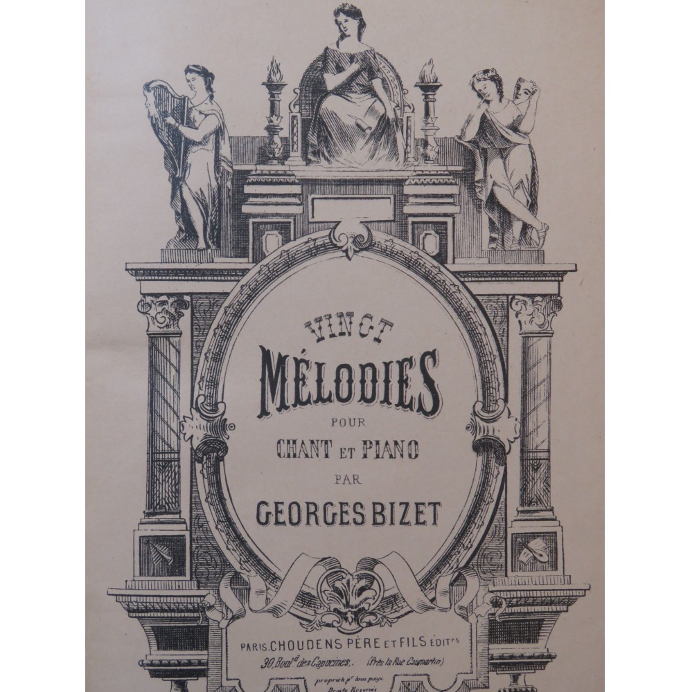 BIZET Georges Vingt Mélodies Piano Chant ca1873