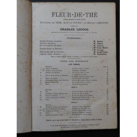 LECOCQ Charles Fleur de Thé Opéra Piano Chant ca1868
