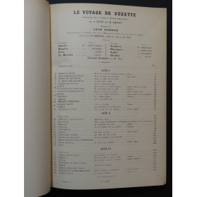 VASSEUR Léon Le Voyage de Suzette Opérette Piano Chant 1890