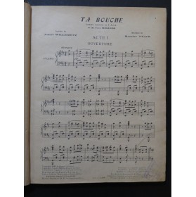 YVAIN Maurice Ta Bouche Opérette Piano Chant 1922