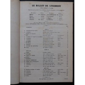 VASSEUR Léon Le Billet de Logement Opéra Chant Piano 1879