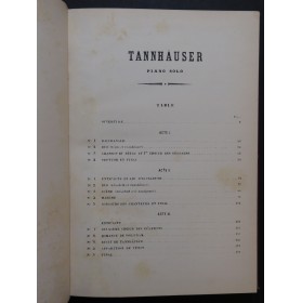 WAGNER Richard Tannhäuser Opéra Piano solo ca1890