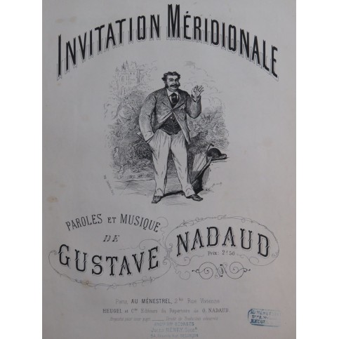 NADAUD Gustave Invitation Méridionale Chant Piano XIXe siècle