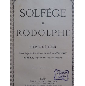 RODOLPHE Solfège Nouvelle édition