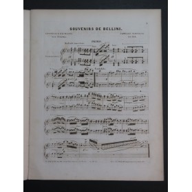 SCHUBERT Camille Souvenirs de Norma de Bellini Piano 4 mains ca1850