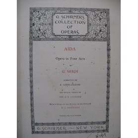 VERDI Giuseppe Aïda Opéra italien anglais Chant Piano 1897