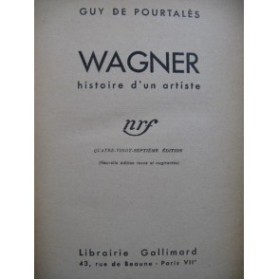 DE POURTALÈS Guy Wagner Histoire d'un Artiste 1942