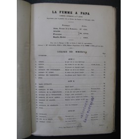 HERVÉ La Femme à Papa Opérette Chant Piano 1879