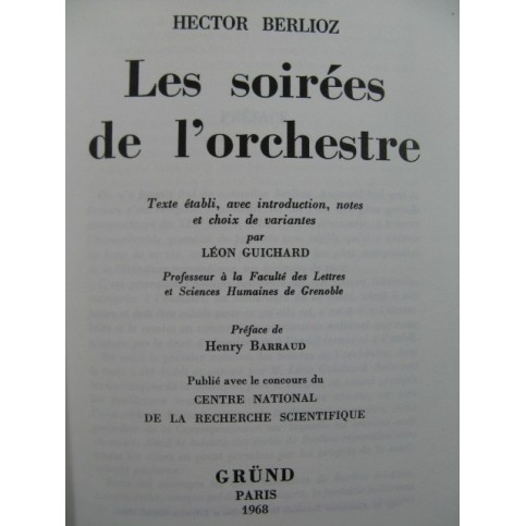 BERLIOZ Hector Les Soirées de l'Orchestre 1968