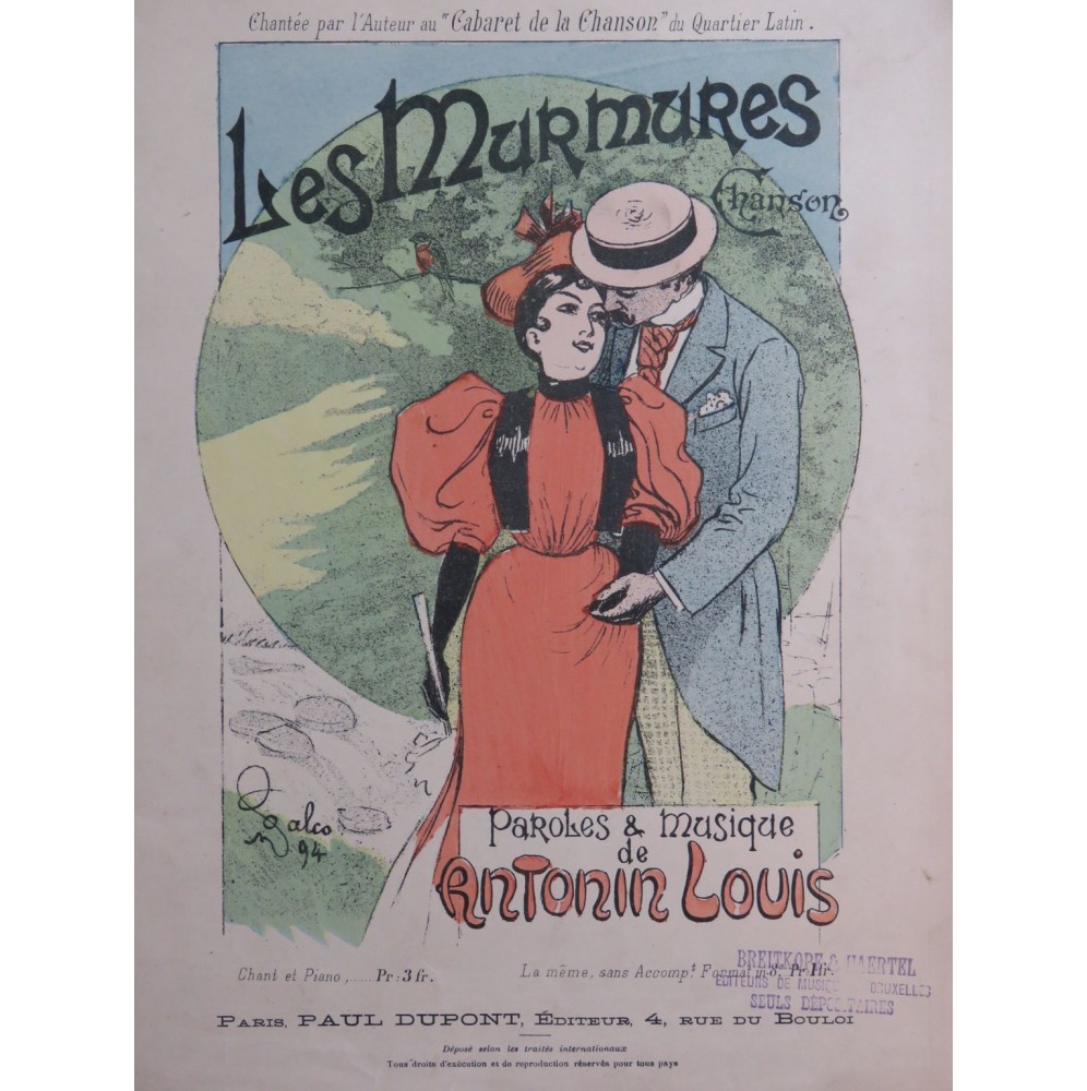 LOUIS Antonin Les Murmures Chant Piano 1894