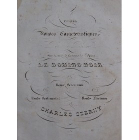 CZERNY Charles Rondo No 2 sur le Domino Noir op 506 Piano ca1838