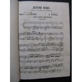 DUPREZ Gilbert-Louis Jeanne d'Arc Opéra Chant Piano 1865
