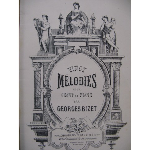 BIZET Georges Vingt Mélodies Chant Piano ca1873