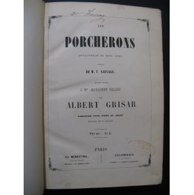 GRISAR Albert Les Porcherons Opéra Piano Chant ca1850