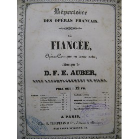 AUBER D. F. E. La fiancée Opéra Chant Piano ca1844