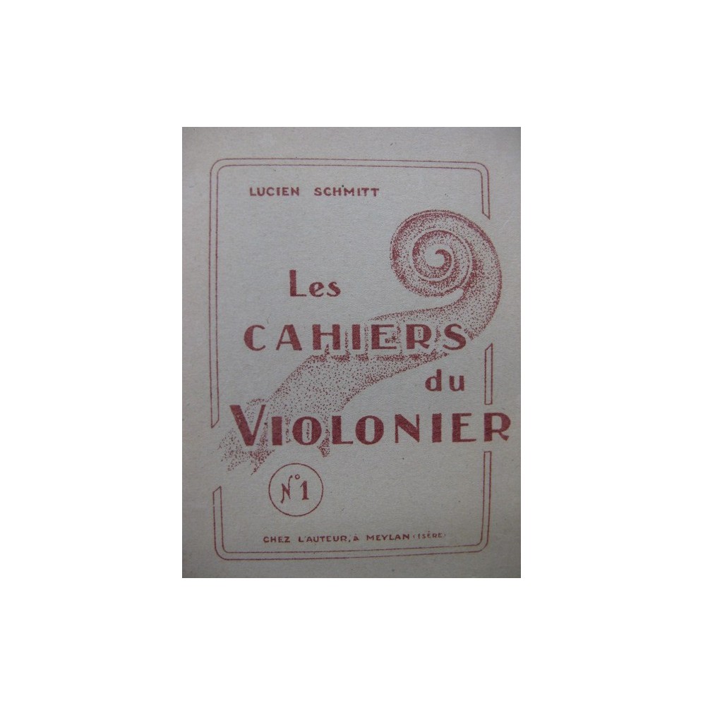 SCHMITT Lucien Les Cahiers du Violonier Dédicace 1951