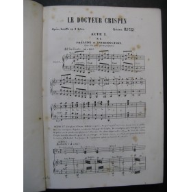 RICCI Luigi e Federico Le Docteur Crispin Opéra Chant Piano ca1865
