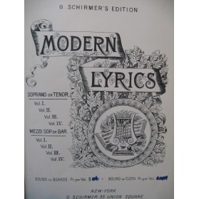 Modern Lyrics Soprano ou Tenor 32 Pièces Chant Piano ca1890