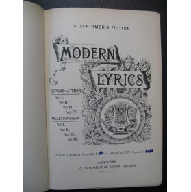 Modern Lyrics Soprano ou Tenor 32 Pièces Chant Piano ca1890