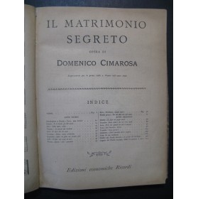CIMAROSA Domenico Giannina e Bernardone Opéra Piano XIXe