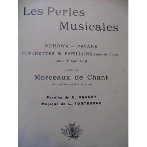 FONTBONNE Léon Les Perles Musicales Piano seul Chant Piano
