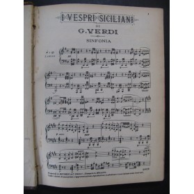 VERDI Giuseppe I Vespri Siciliani Opéra Chant Piano ca1885