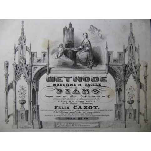 CAZOT Felix Méthode Moderne et facile de Piano ca1850