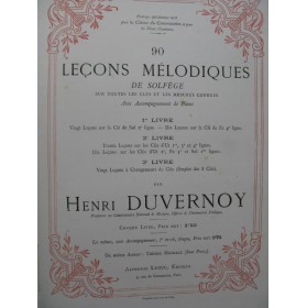 DUVERNOY Henri 90 Leçons Mélodiques de Solfège 1883