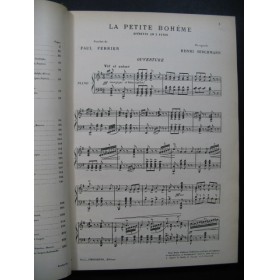 HIRCHMANN Henri La Petite Bohême Opera Dédicace Chant Piano 1905
